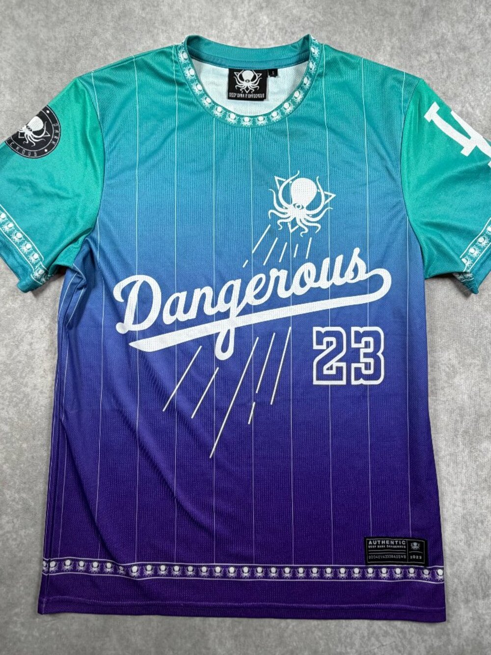 Deep Dark & Dangerous Jersey Gradient Pinstripe Dangerous 23 Men’s S